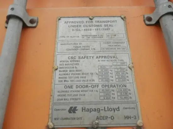 Контейнер 20 футов DC - CW (стандартный 2,6 м.), артикул FLOSBRTBSO