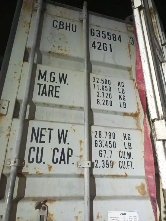 Контейнер морской, 40 футов DC, Б/У (cтандартный, высота 2,6 метра), артикул MERSREWTIO