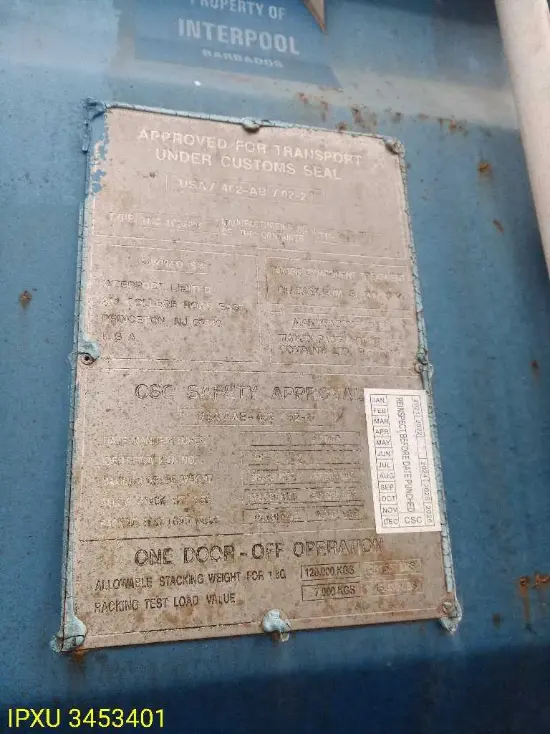 Контейнер 20 футов DC, Б/У (стандарт. 2,6 высотой), артикул IPXU3453401